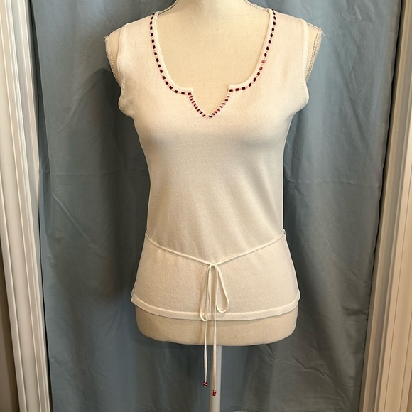 Vintage Bob Mackie Studio size PS sleeveless, beaded top - Picture 1 of 3